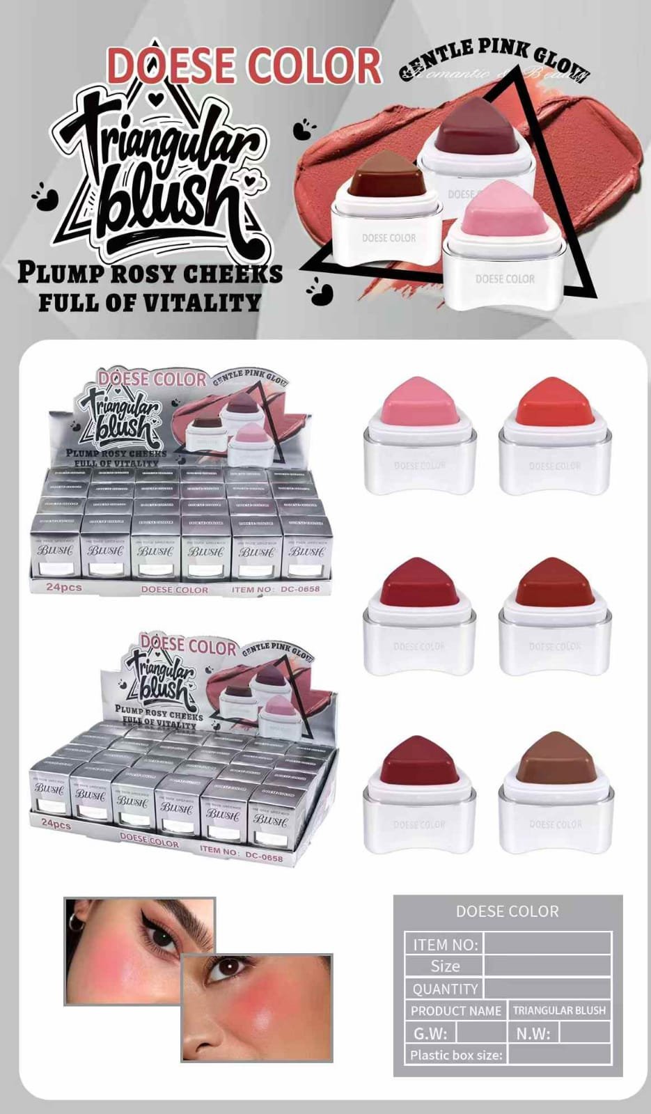 38 Triangular Plump Blush - Counter Display - Image 1