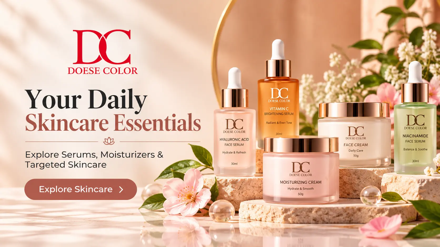 Luxurious Skincare Essentials Banner